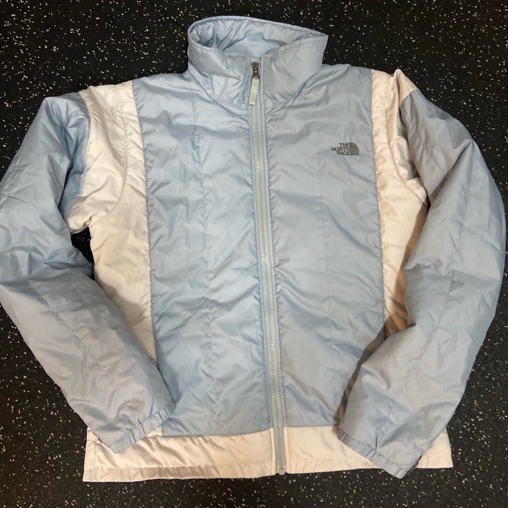 The North Face women’s medium Light Blue Jacket coat winter polyester puffer